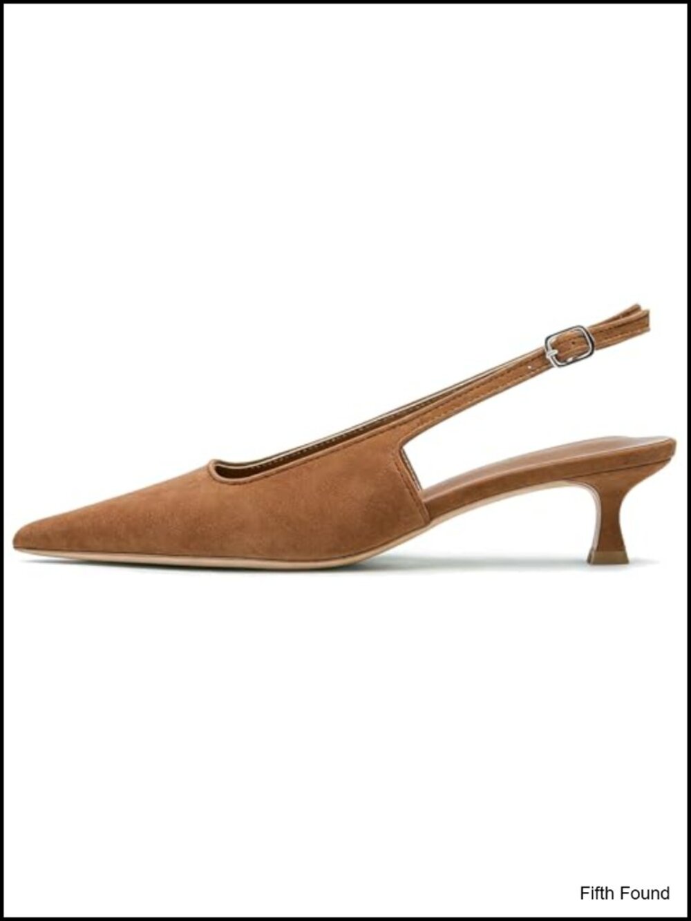 Kitten Heel Slingback Pumps Pointed Toe 1.5 Inch Heels